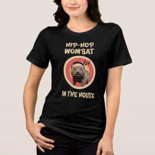 Funny Hip-hop Wombat in the House Tri-Blend Shirt