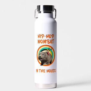 Funny Hip-hop Wombat in the House Water Bottle