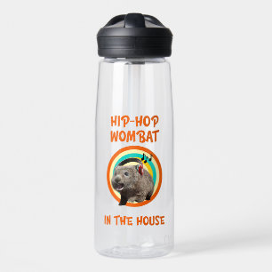 Funny Hip-hop Wombat in the House Water Bottle