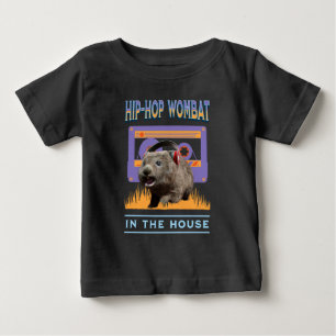 Funny Hip-Hop Wombat Music Lover with Headphones Baby T-Shirt