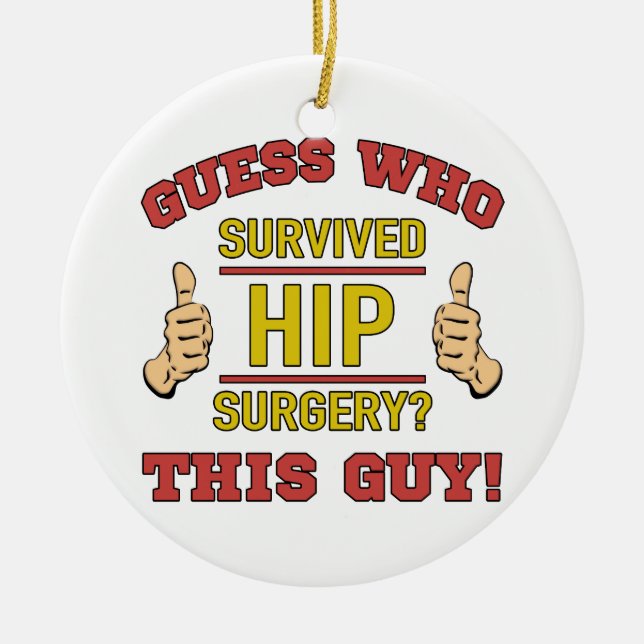 Funny Hip Surgery Ceramic Tree Decoration (Front)