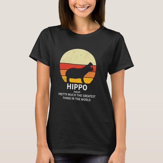 Funny Hippo Animals Definition Hippopotamus T-Shirt (Front)