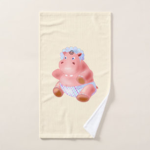 Funny Hippo Bath Towels