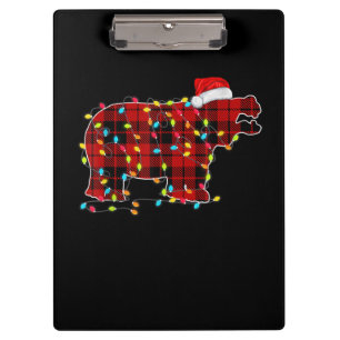 Funny Hippo Christmas Light Matching Family Clipboard
