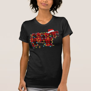 Funny Hippo Christmas Light Matching Family T-Shirt