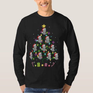 Funny Hippo Christmas Tree Colour Led Light T-Shirt