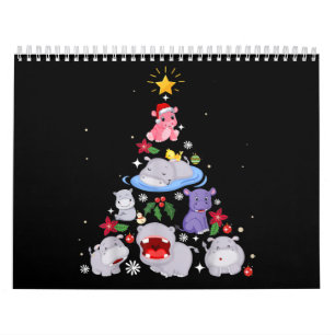 Funny Hippo Christmas Tree   Xmas Hippopotamus Calendar