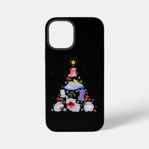 Funny Hippo Christmas Tree Xmas Hippopotamus iPhone 12 Mini Case