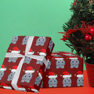 Funny Hippo Christmas Wrapping Paper