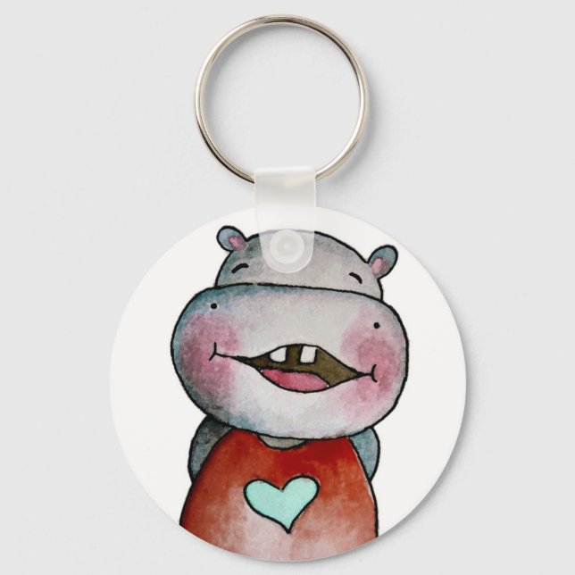 Funny Hippo Key Chain (Front)