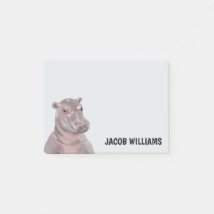 Funny Hippo Personalized Name   Post-it Notes