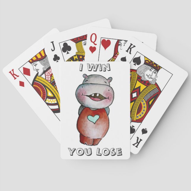 Funny Hippo Playing Cards (Back)
