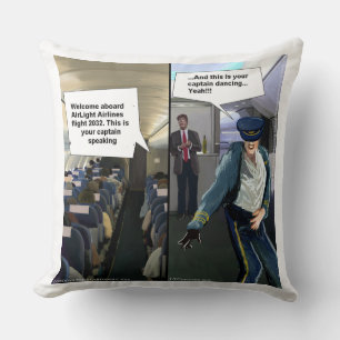 Funny Hipster Airline Pilot Large Cotton Pillow