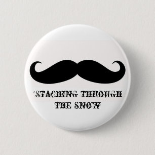 Funny hipster moustache holiday xmas moustaches 6 cm round badge