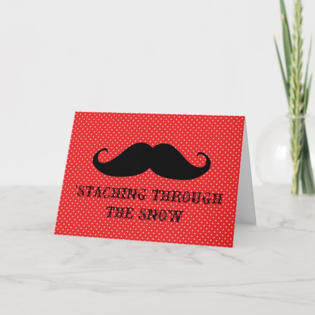 Funny hipster moustache holiday xmas moustaches card (Front)