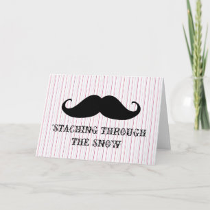 Funny hipster moustache holiday xmas moustaches card