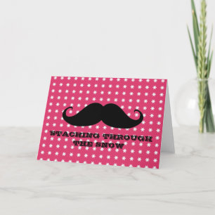 Funny hipster moustache holiday xmas moustaches card