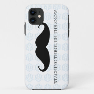 Funny hipster moustache holiday xmas moustaches iPhone 11 case