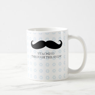 Funny hipster moustache holiday xmas moustaches coffee mug