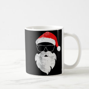 Funny Hipster Santa Face With Hat Beard &amp; Gles Coffee Mug