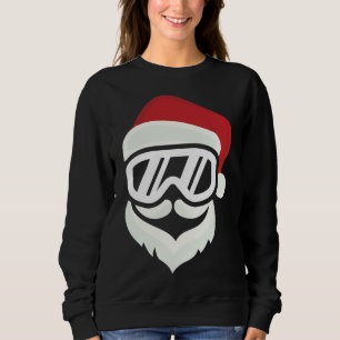Funny Hipster Santa with Ski Goggles Snowboard Gif Sweatshirt