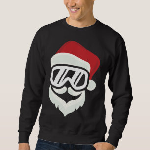 Funny Hipster Santa with Ski Goggles Snowboard Gif Sweatshirt