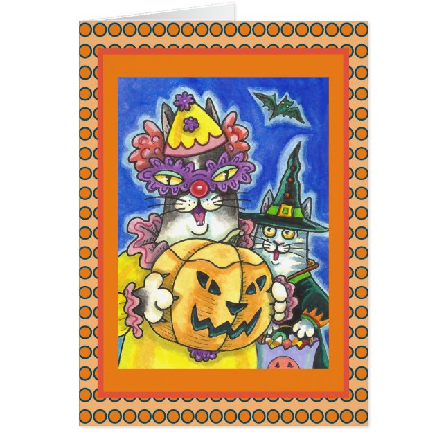 FUNNY HISS N' FITZ HALLOWEEN CATS GREETING CARD V (Front)