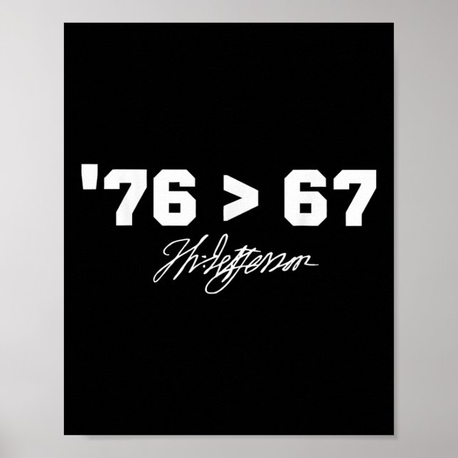Funny History 76 67 Thomas Jefferson Six Seven Mem Poster (Front)