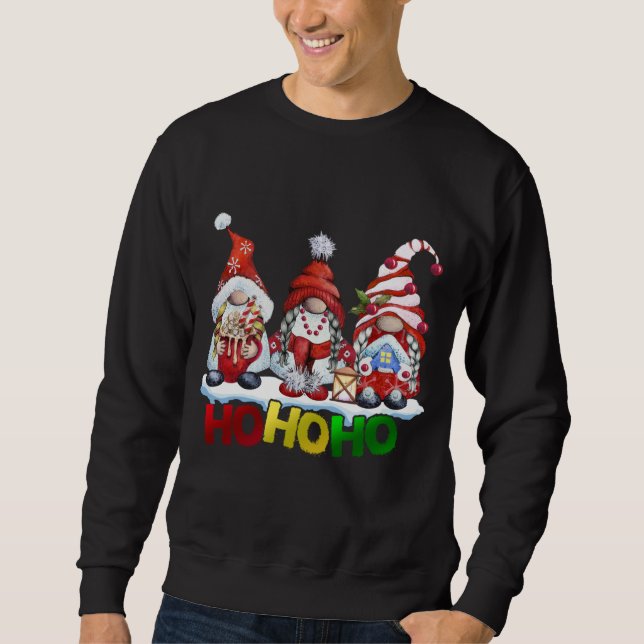 Funny Ho-Ho Gnomes Merry Christmas Family Matching Sweatshirt (Front)