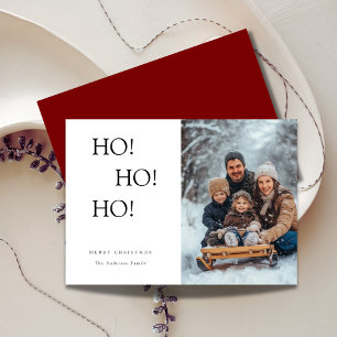 Funny Ho Ho Ho Christmas Family Photo  Holiday Card