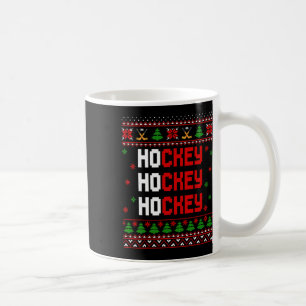 Funny Ho Ho Ho Hockey Ugly Christmas Sweaters Coffee Mug