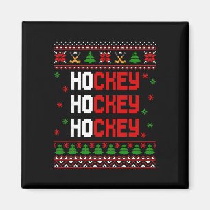 Funny Ho Ho Ho Hockey Ugly Christmas Sweaters Magnet