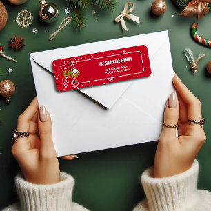 Funny HO HO HO Retro Christmas Holiday Return Return Address Label