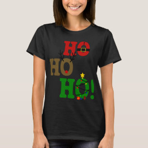 Funny Ho Ho Ho Santa Belly Reindeer Christmas Tree T-Shirt