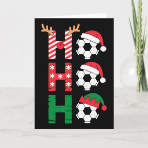 Funny Ho Ho Ho Soccer Christmas Santa Reindeer Elf Card