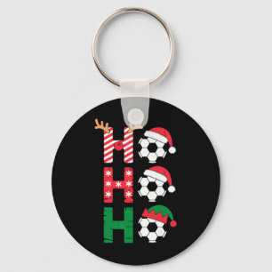 Funny Ho Ho Ho Soccer Christmas Santa Reindeer Elf Key Ring
