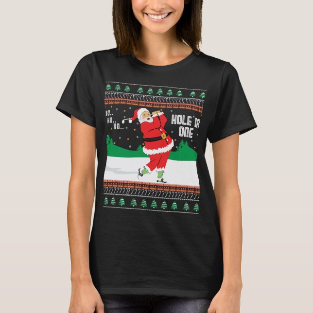 Funny Ho Ho Ho Ugly Santa Golf Christmas Sweater J (Front)