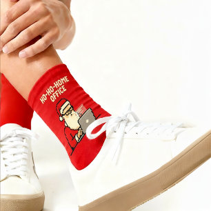 Funny Ho-Ho-Home Office Christmas Socks