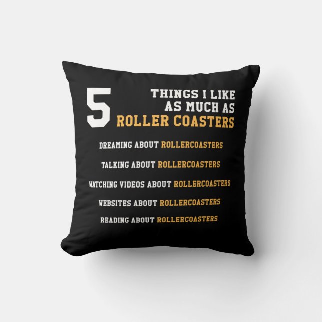 Funny Hobby Roller Coaster Gifts 5 Things For Men  Cushion (Front)