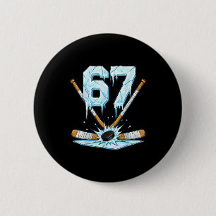 Funny Hockey 67 Meme 6-7 Six Seven Gen Alpha Ice H 6 Cm Round Badge