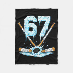 Funny Hockey 67 Meme 6-7 Six Seven Gen Alpha Ice H Fleece Blanket