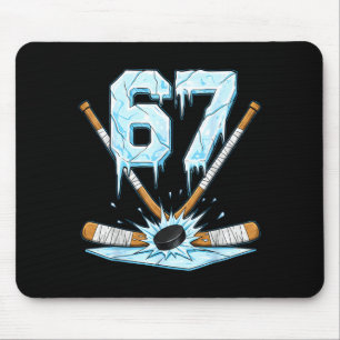 Funny Hockey 67 Meme 6-7 Six Seven Gen Alpha Ice H Mouse Pad