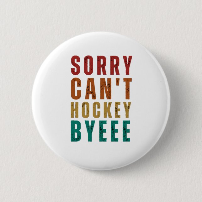 Funny Hockey 6 Cm Round Badge (Front)