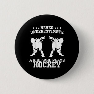 Funny Hockey Art For Girls Women Field Hockey Play 6 Cm Round Badge