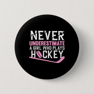 Funny Hockey Art For Girls Women Field Hockey Play 6 Cm Round Badge