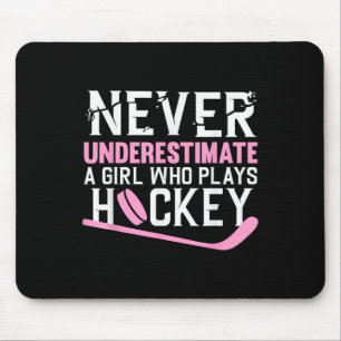 Funny Hockey Art For Girls Women Field Hockey Play Mouse Pad