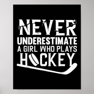 Funny Hockey Art For Girls Women Field Hockey Play Poster