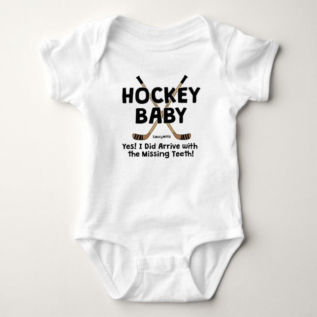 Funny Hockey Baby Missing Teeth Infant Bodysuit (Front)
