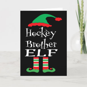 Funny Hockey Brother Elf Shirt Xmas Family Men Tee Card