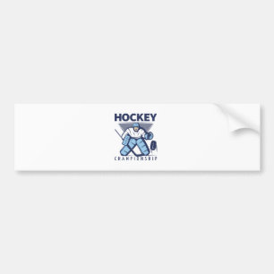 Funny hockey bumper sticker